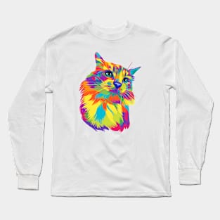 Colorful cute cat Long Sleeve T-Shirt